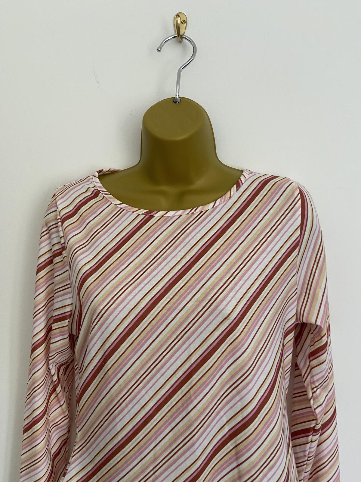 Daisy Street Women’s Diagonal Stripe Long Sleeve Stretchy Top Size 14