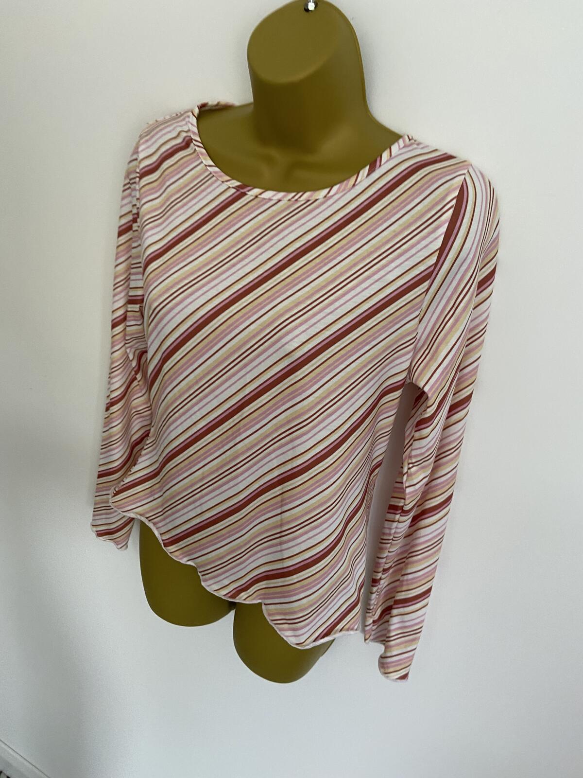 Daisy Street Women’s Diagonal Stripe Long Sleeve Stretchy Top Size 14