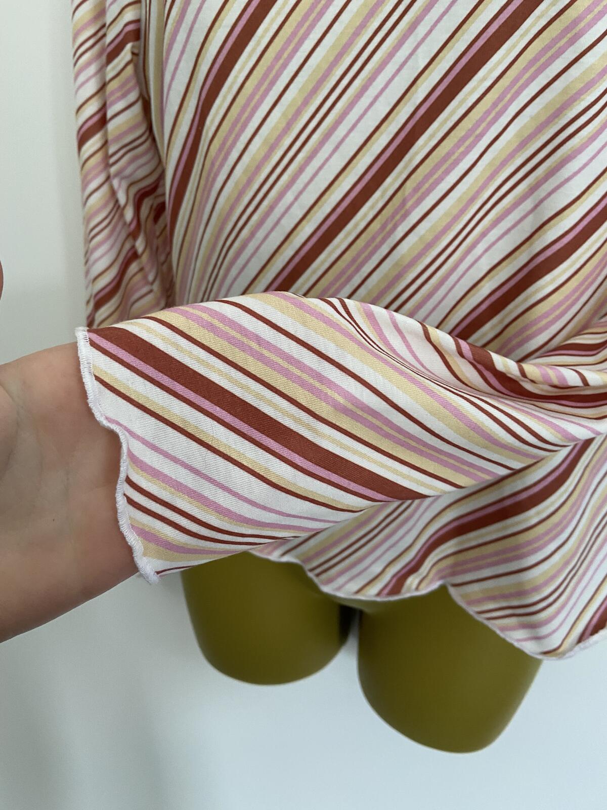 Daisy Street Women’s Diagonal Stripe Long Sleeve Stretchy Top Size 14