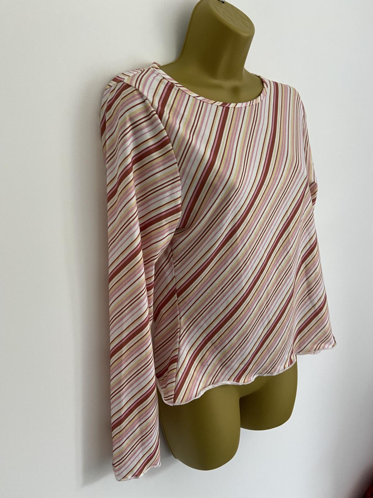 Daisy Street Women’s Diagonal Stripe Long Sleeve Stretchy Top Size 14