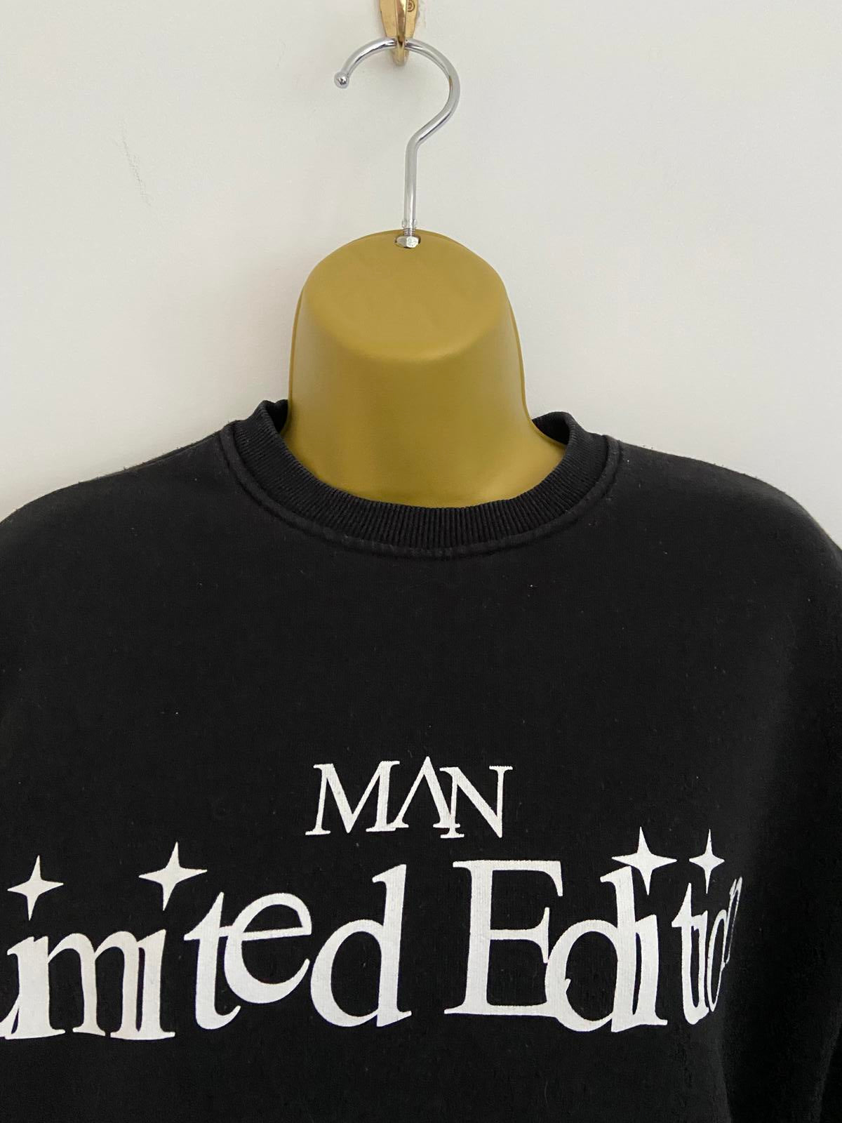 BoohooMAN Black Sweatshirt - Purple Flame & Butterfly Size S