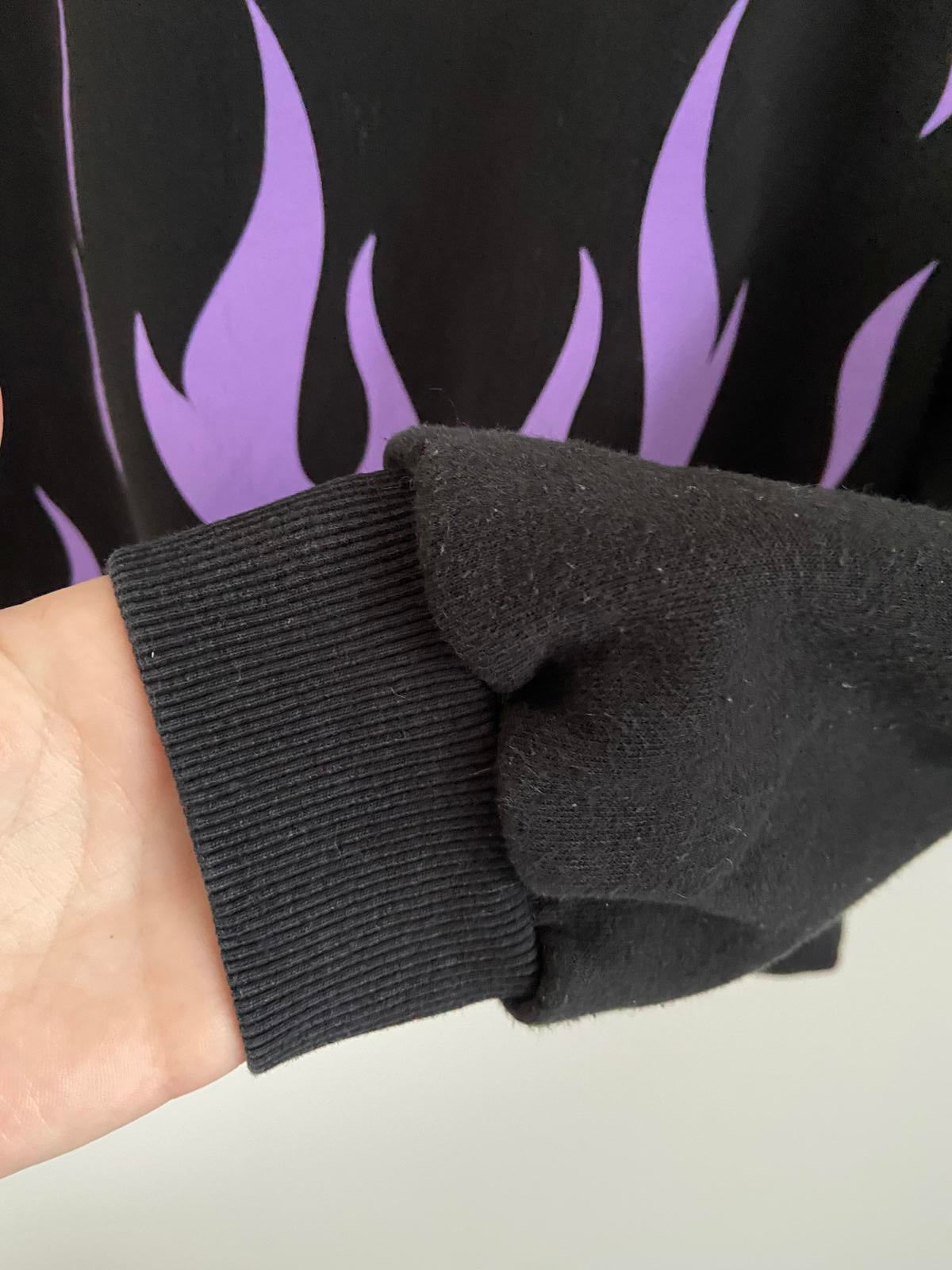 BoohooMAN Black Sweatshirt - Purple Flame & Butterfly Size S