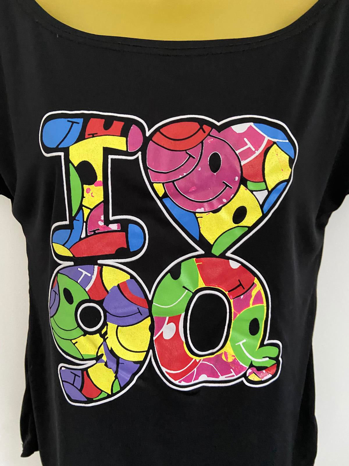 Fairy Trendz Ladies I Love 90s Black T-Shirt - Retro Graphic, Size 8-10