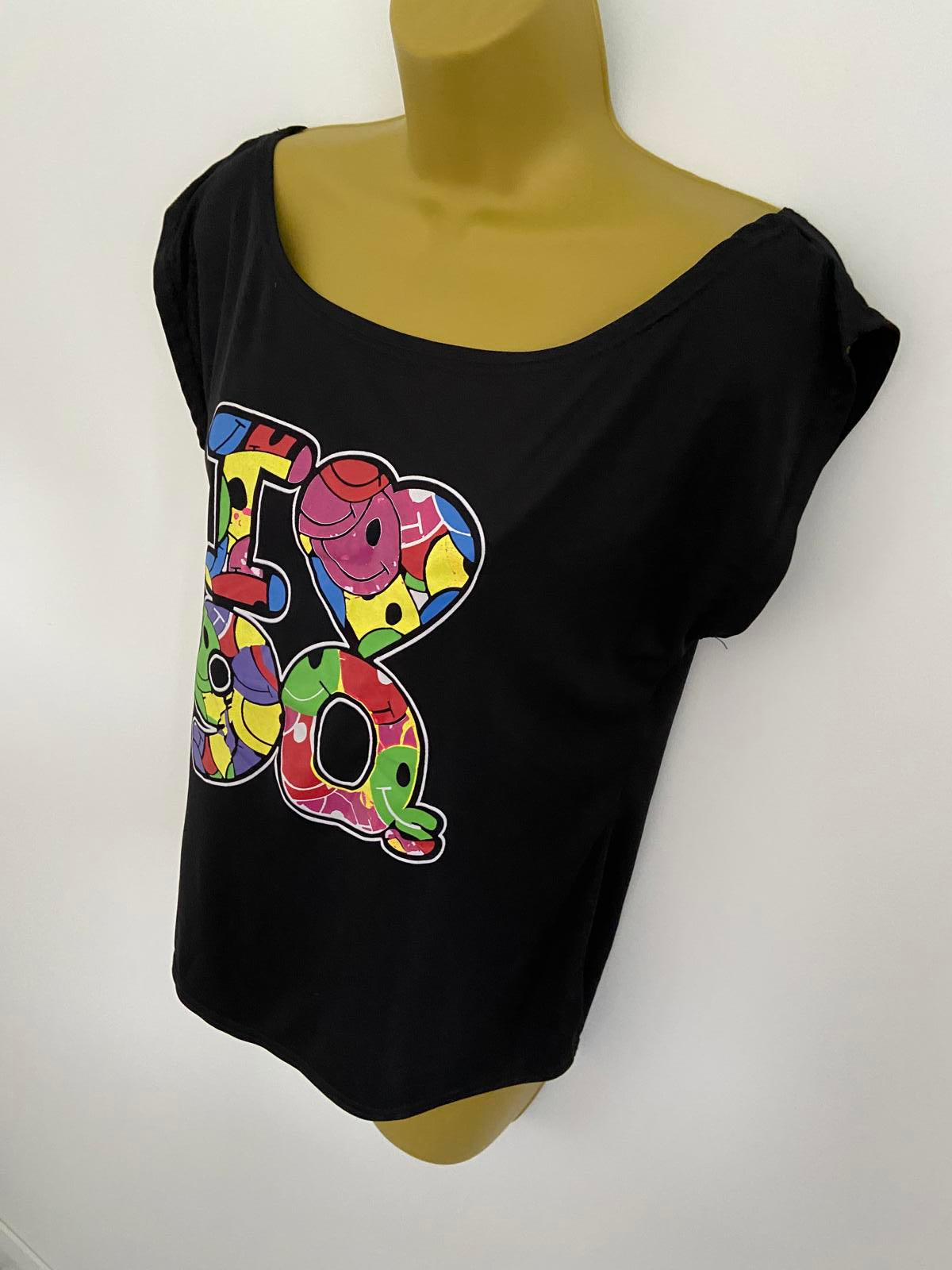 Fairy Trendz Ladies I Love 90s Black T-Shirt - Retro Graphic, Size 8-10