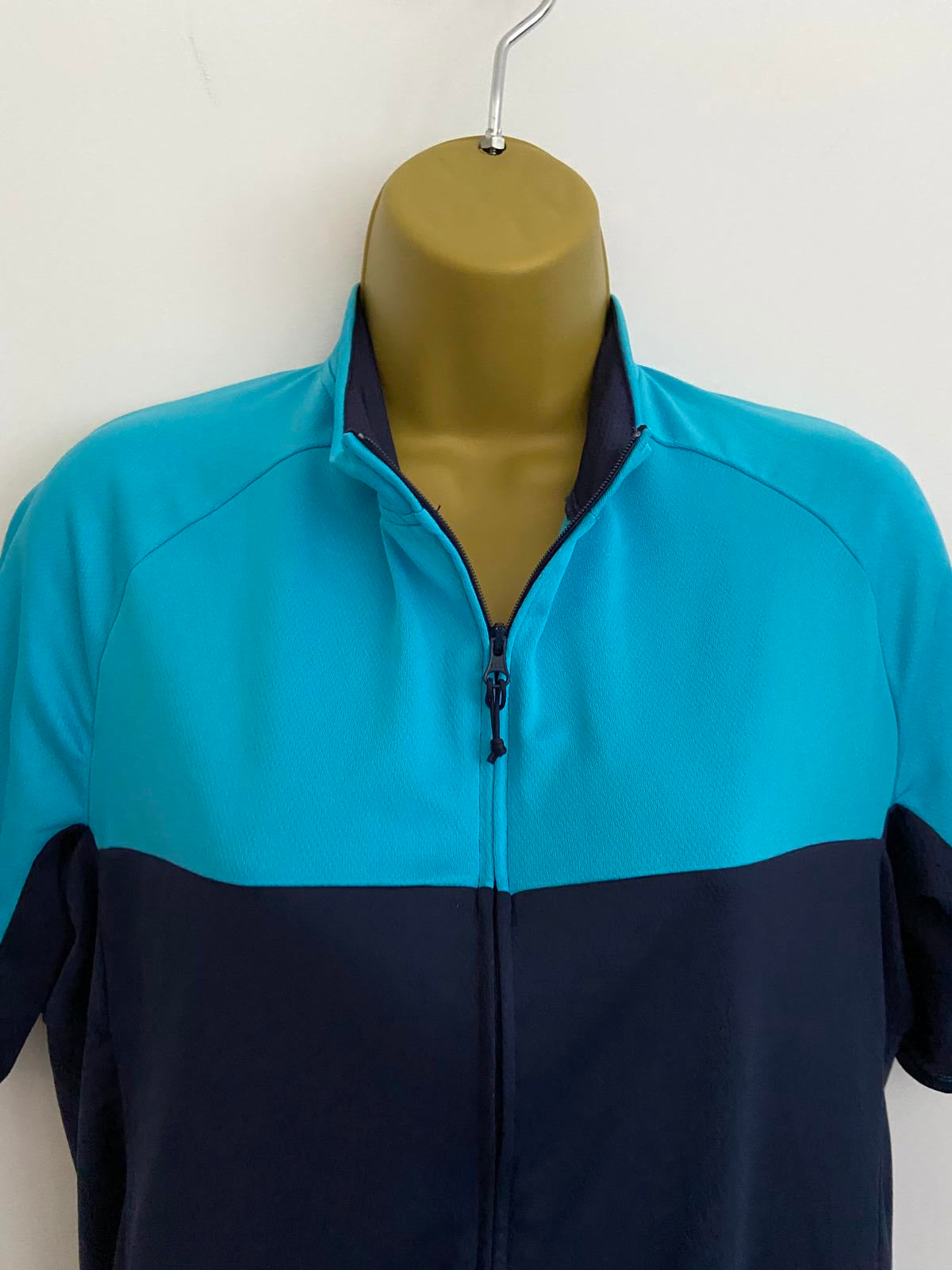 Decathlon Men's B'Twin Cycling Jersey - Blue Short Sleeve Bike Top, Size L