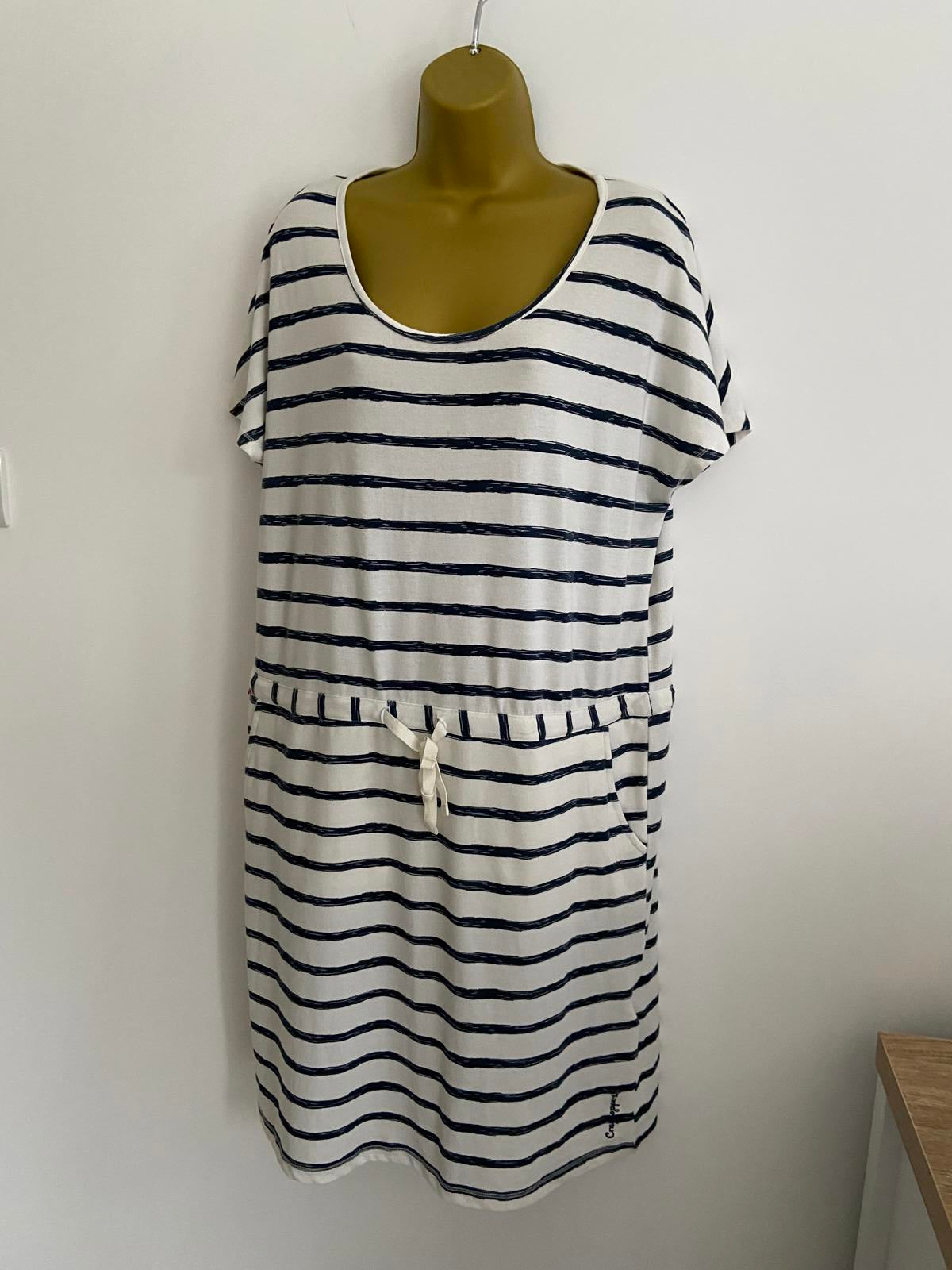 CraigHoppers Nosilife Striped Dress - White & Blue, Size 16