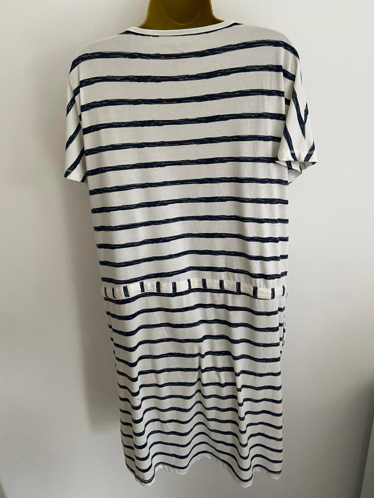 CraigHoppers Nosilife Striped Dress - White & Blue, Size 16
