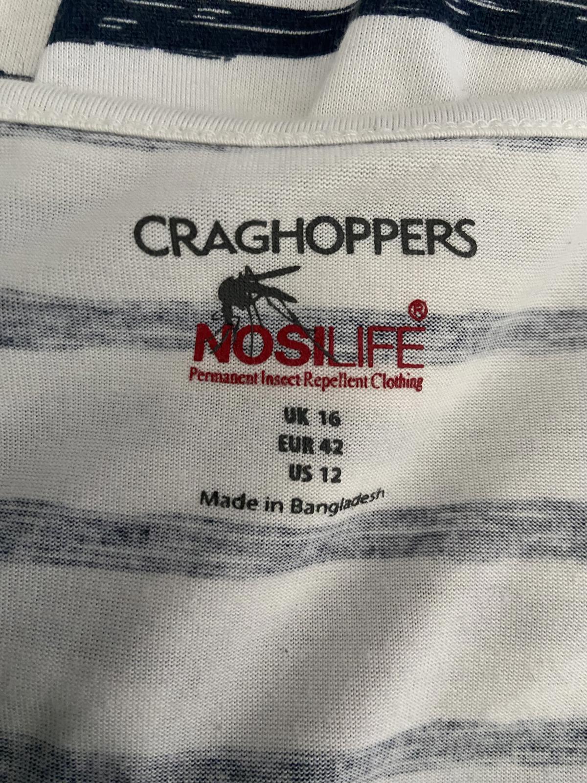 CraigHoppers Nosilife Striped Dress - White & Blue, Size 16