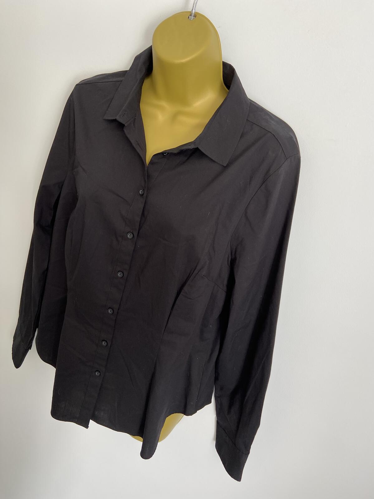 Et Vous Ladies Black Long Sleeve Button-Up Formal Work Shirt Size 14