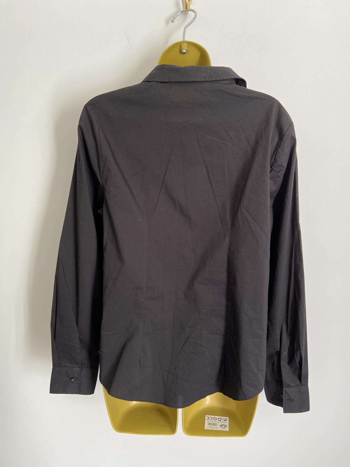 Et Vous Ladies Black Long Sleeve Button-Up Formal Work Shirt Size 14