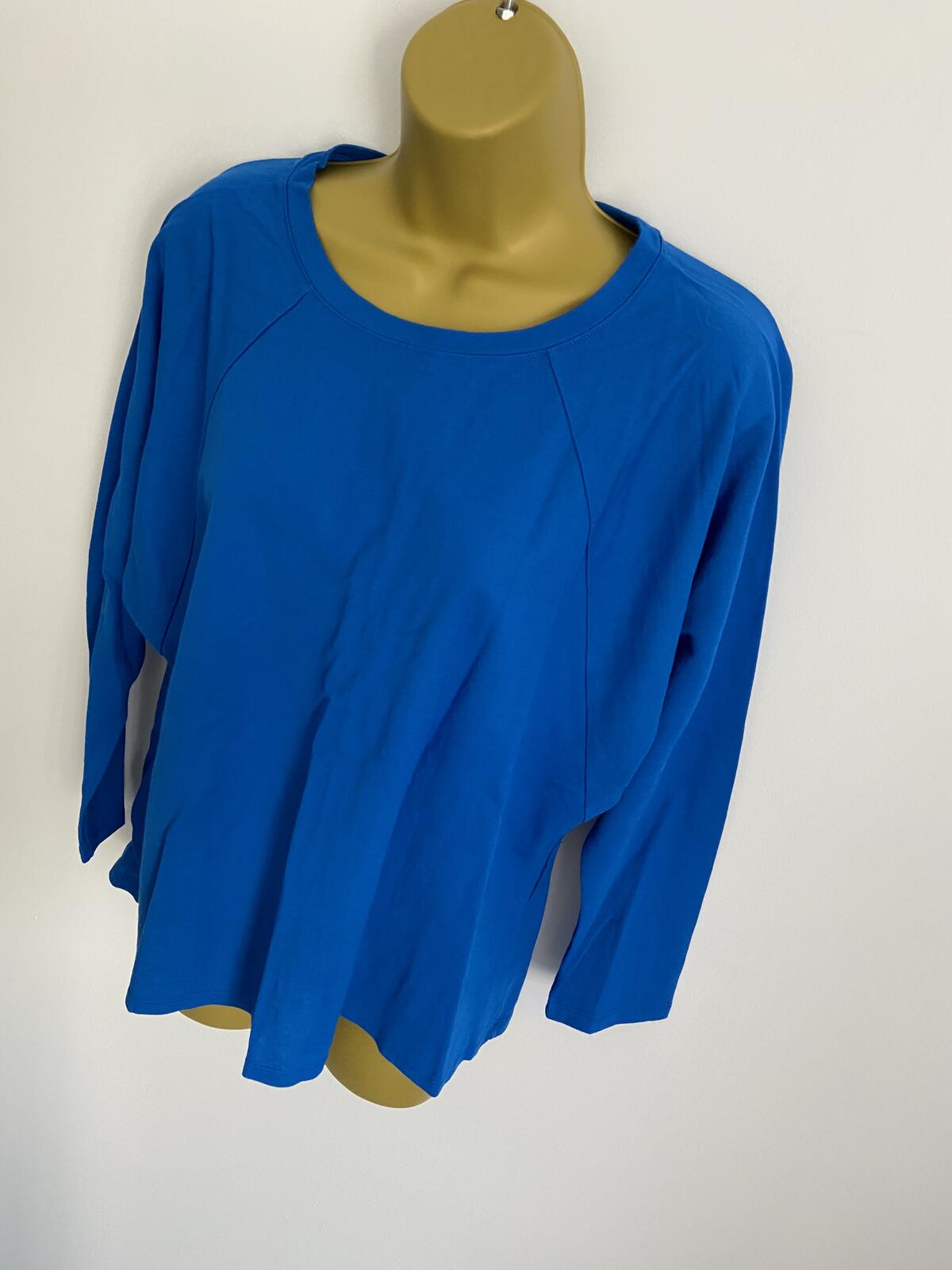 TU Women’s Royal Blue Long Sleeve Relaxed Top Everyday Basic Size 16
