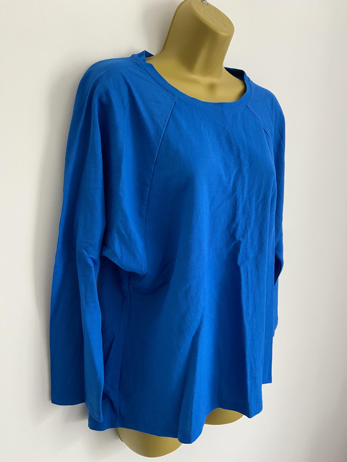 TU Women’s Royal Blue Long Sleeve Relaxed Top Everyday Basic Size 16