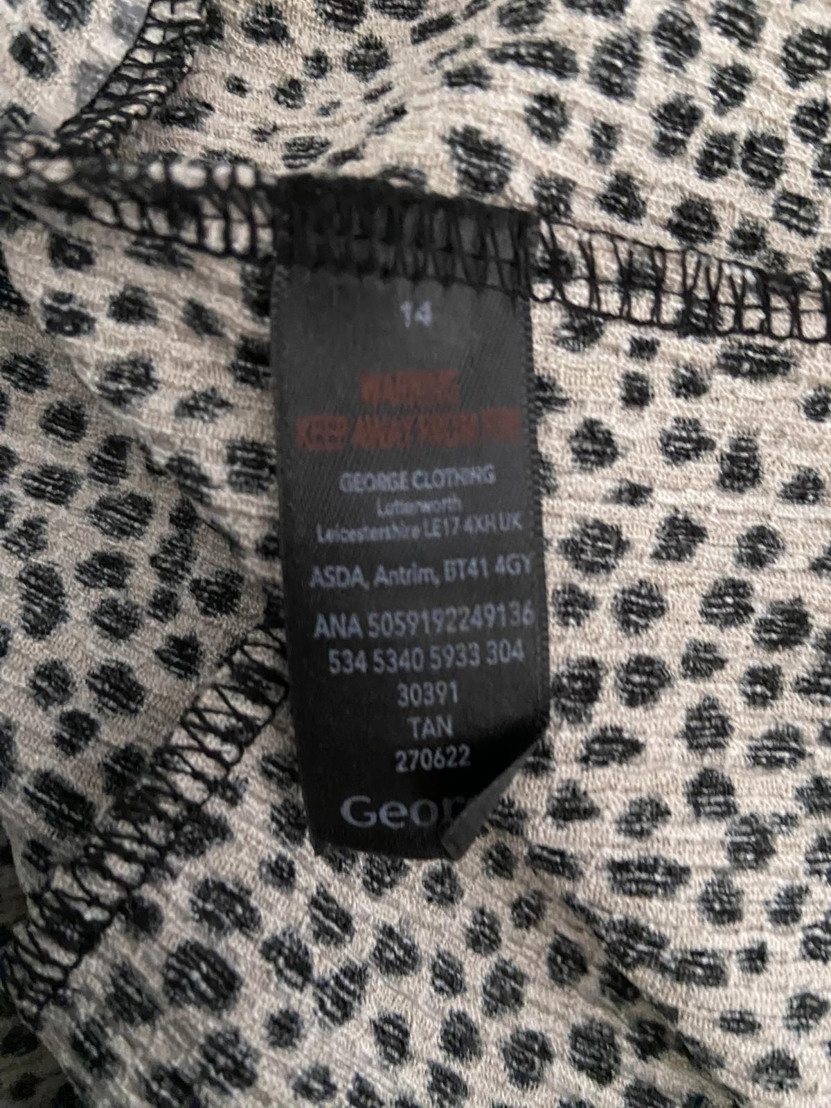 George Leopard Print Blouse - Tan, Size 14