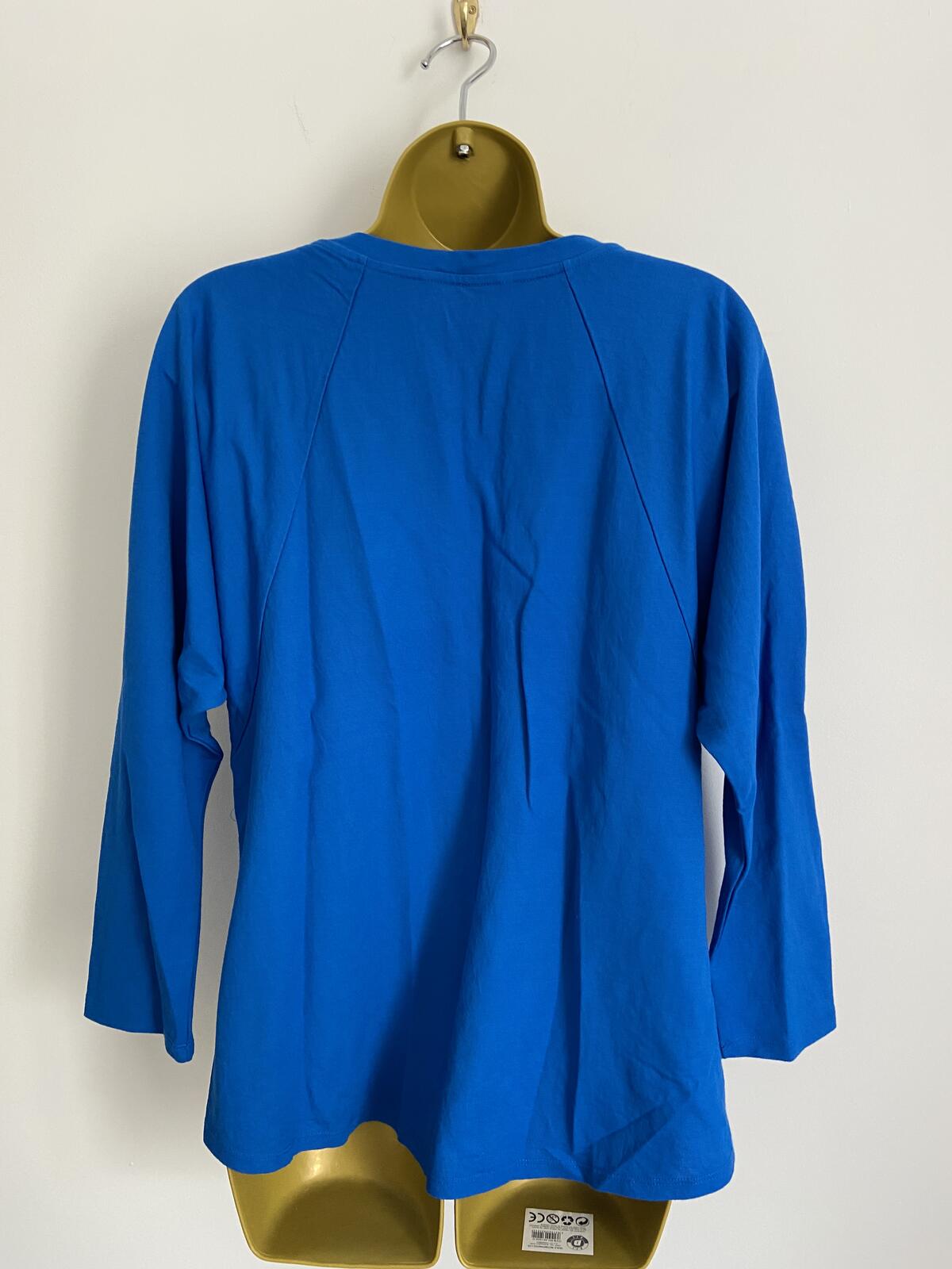 TU Women’s Royal Blue Long Sleeve Relaxed Top Everyday Basic Size 16