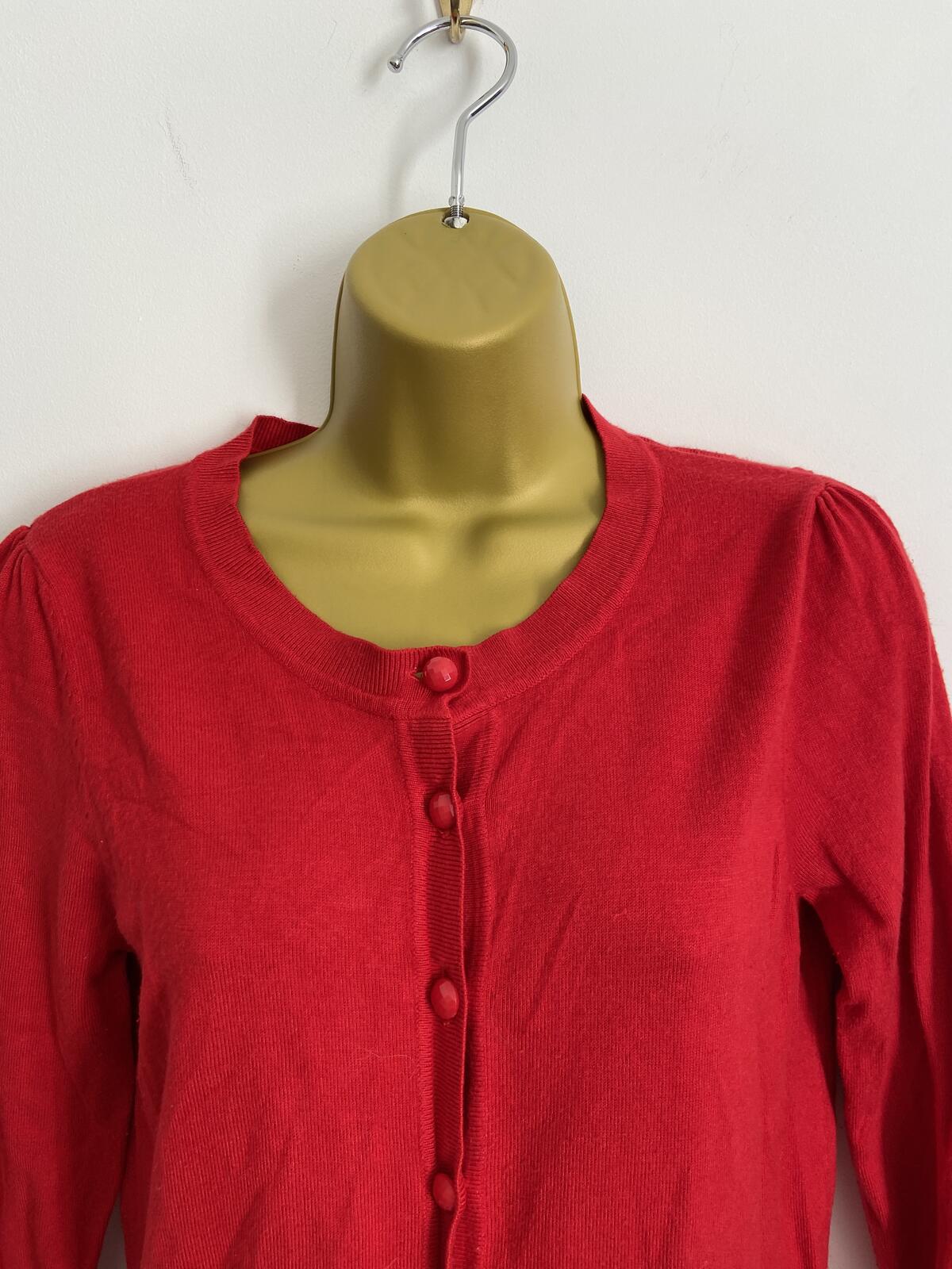 Dunnes Women’s Red 3/4 Sleeve Button-Down Cardigan Size 12