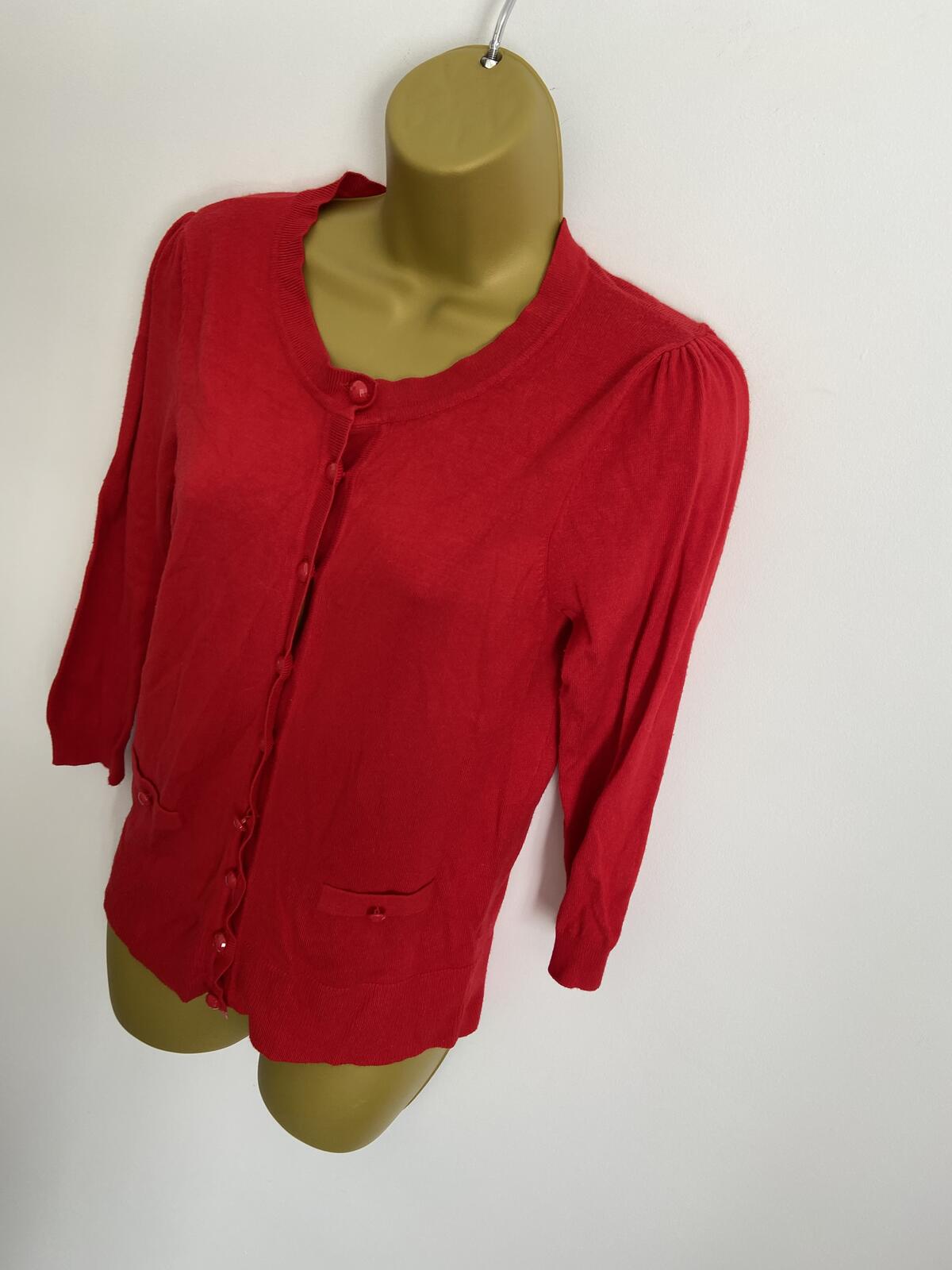 Dunnes Women’s Red 3/4 Sleeve Button-Down Cardigan Size 12