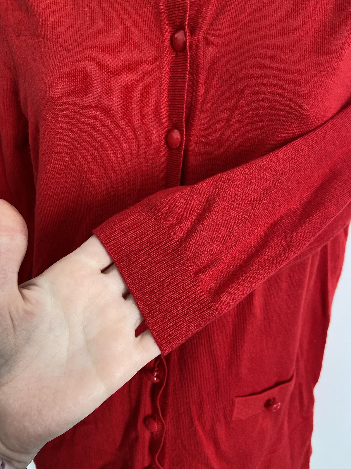 Dunnes Women’s Red 3/4 Sleeve Button-Down Cardigan Size 12