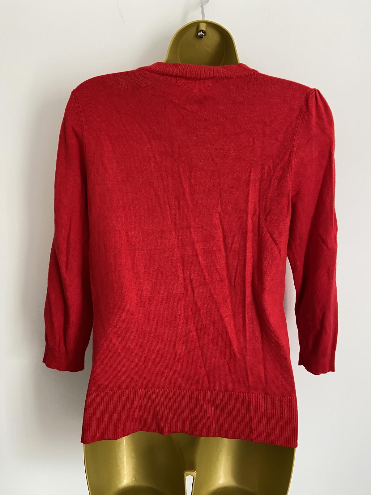 Dunnes Women’s Red 3/4 Sleeve Button-Down Cardigan Size 12