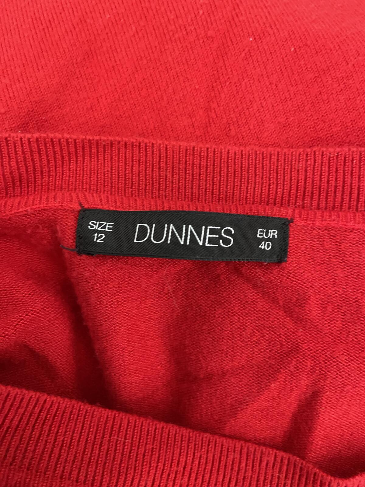 Dunnes Women’s Red 3/4 Sleeve Button-Down Cardigan Size 12
