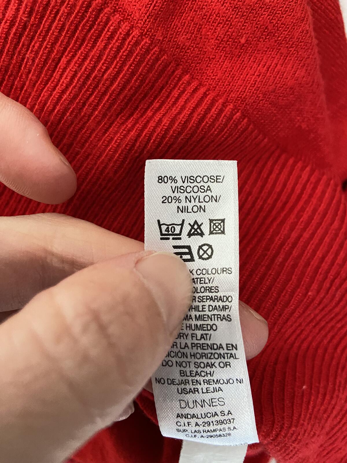 Dunnes Women’s Red 3/4 Sleeve Button-Down Cardigan Size 12
