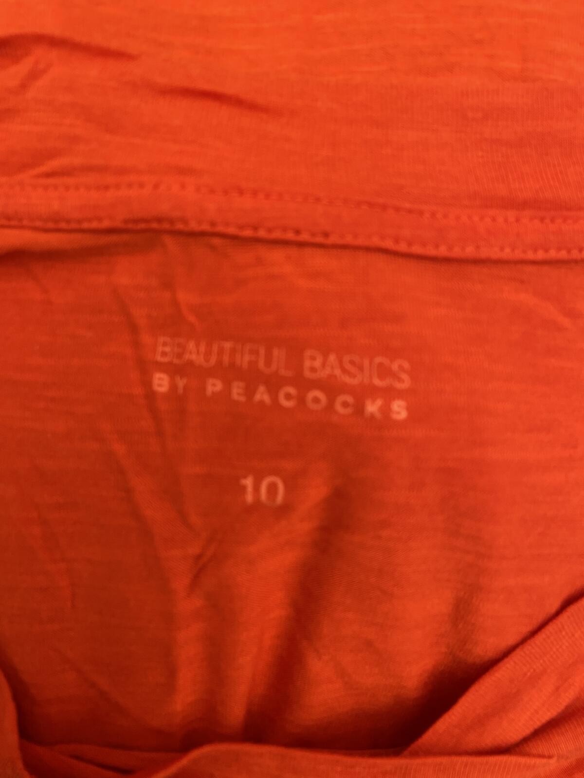 Peacocks Women’s Rust Orange V-Neck Short Sleeve Viscose T-Shirt Size 10