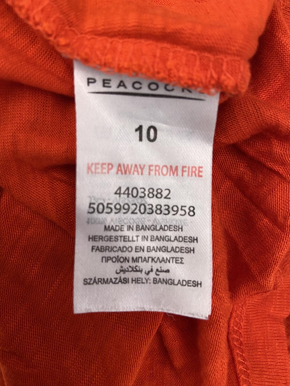 Peacocks Women’s Rust Orange V-Neck Short Sleeve Viscose T-Shirt Size 10