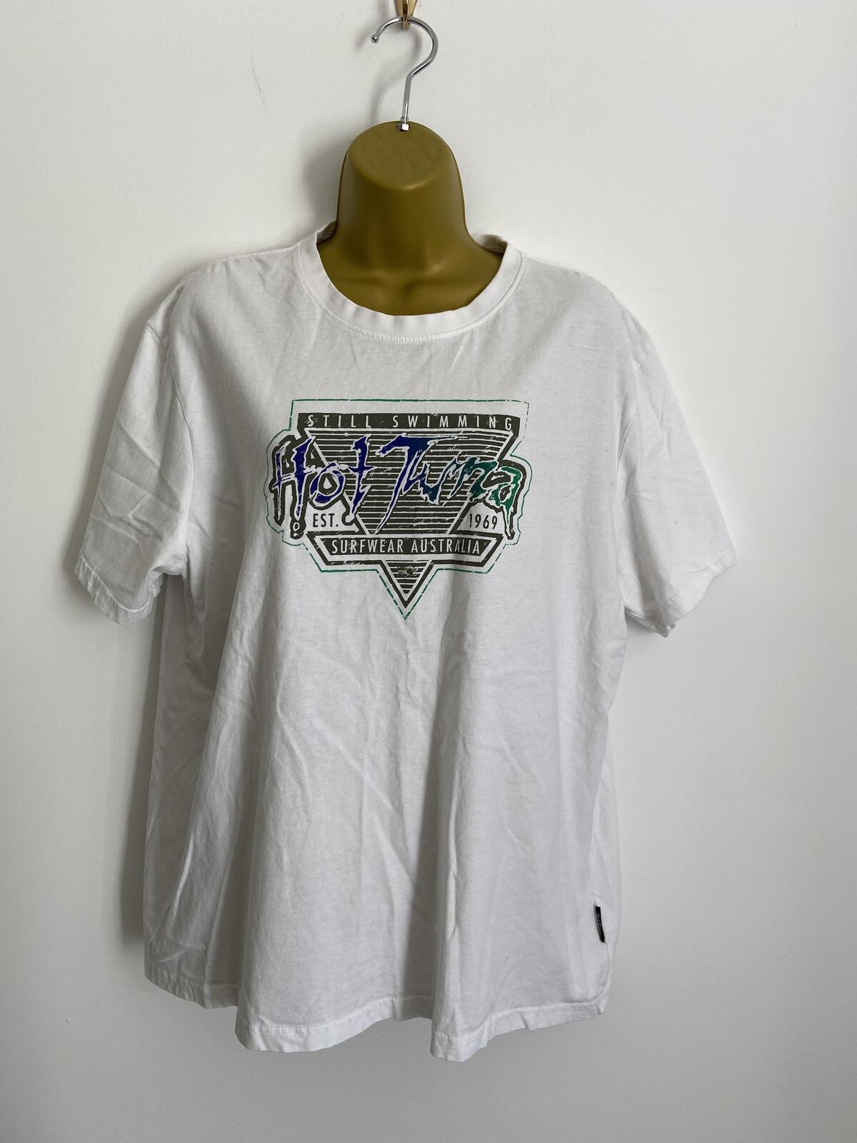 Hot Tuna White Graphic T-Shirt Surfwear Australia 100% Cotton Size Large