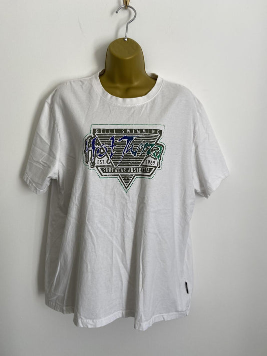 Hot Tuna White Graphic T-Shirt Surfwear Australia 100% Cotton Size Large