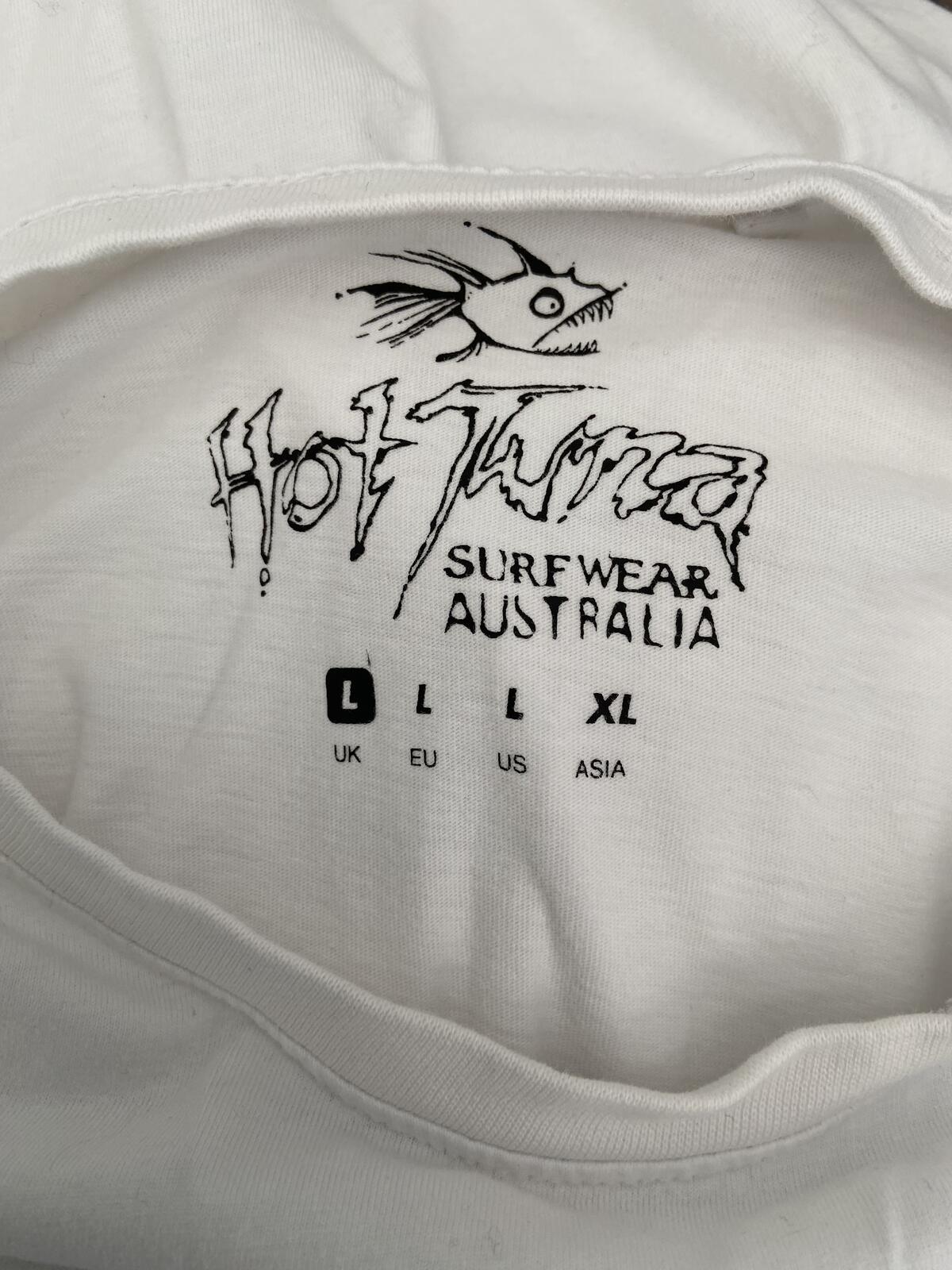 Hot Tuna White Graphic T-Shirt Surfwear Australia 100% Cotton Size Large