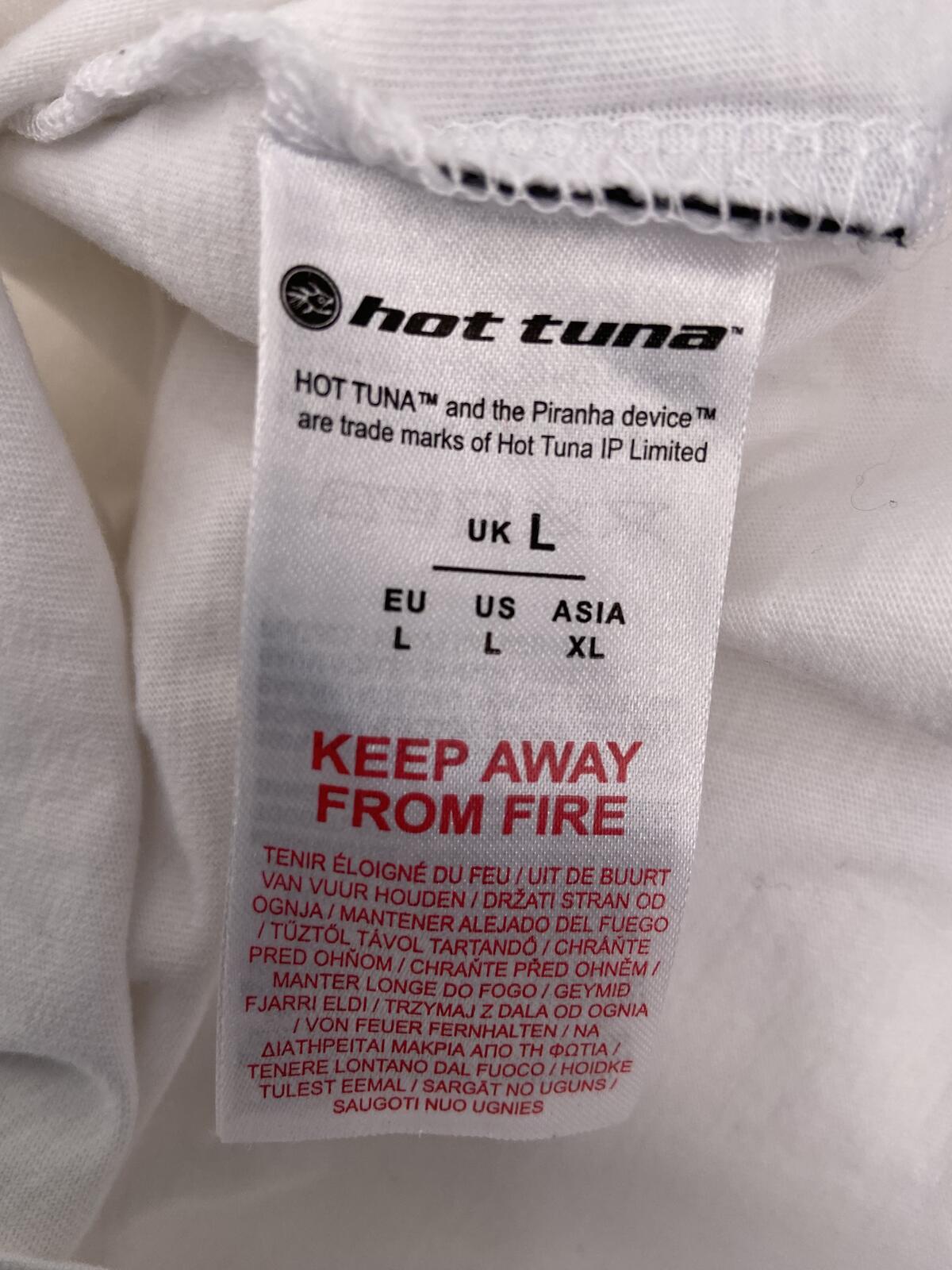 Hot Tuna White Graphic T-Shirt Surfwear Australia 100% Cotton Size Large