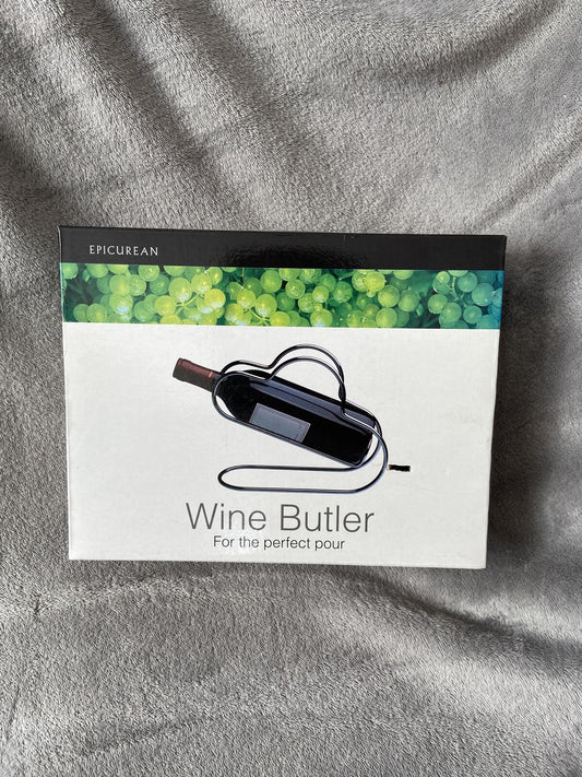 Epicurean Wine Butler Silver Chrome Bottle Holder Pourer Brand New in Box