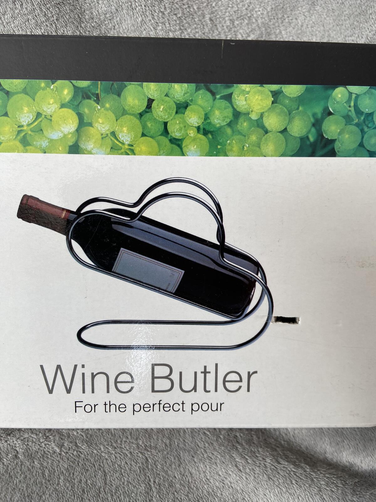 Epicurean Wine Butler Silver Chrome Bottle Holder Pourer Brand New in Box