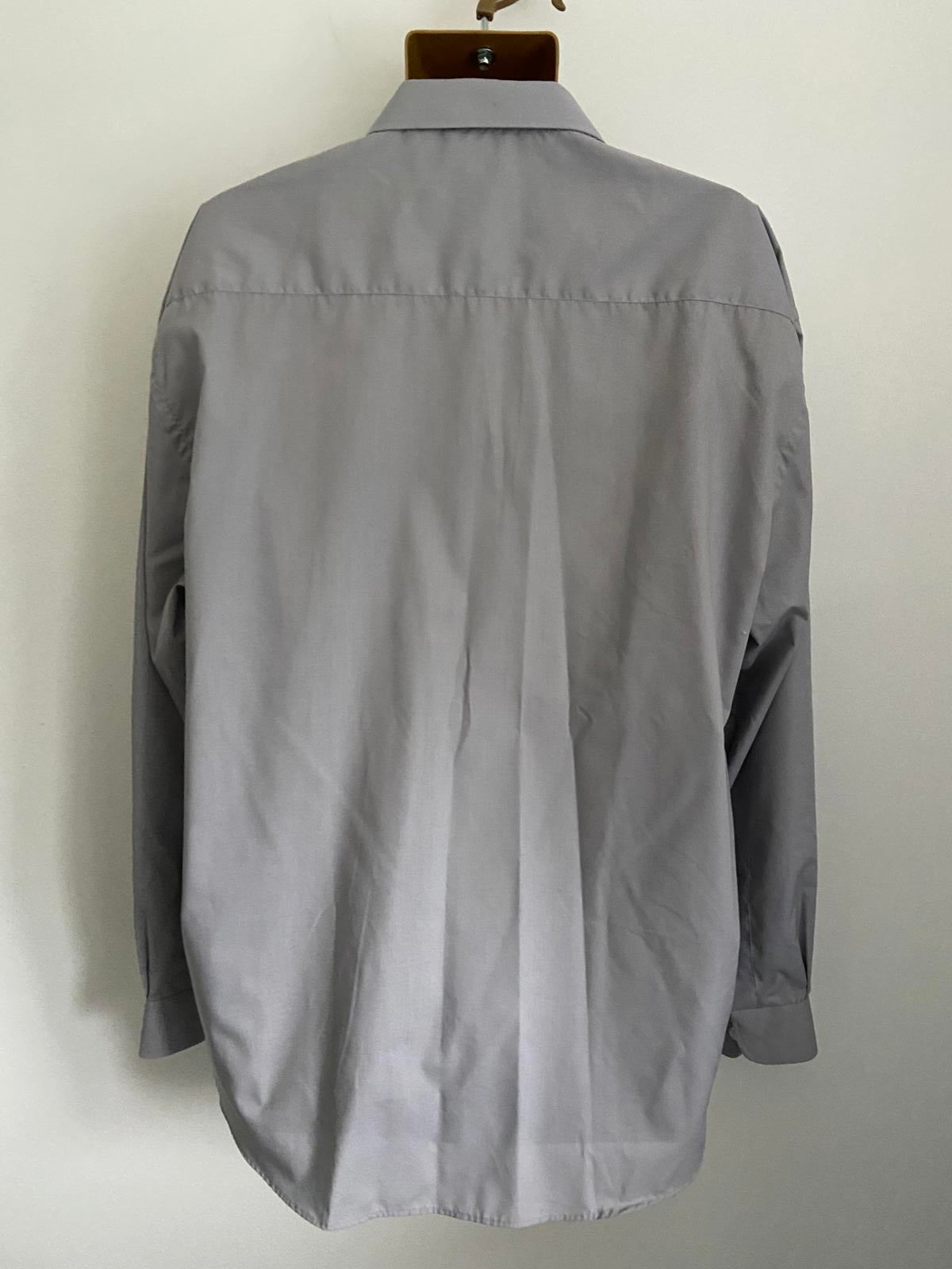 Kustom Kit Men’s Silver Grey Classic Fit Shirt - Long Sleeve Formal, Size 2XL
