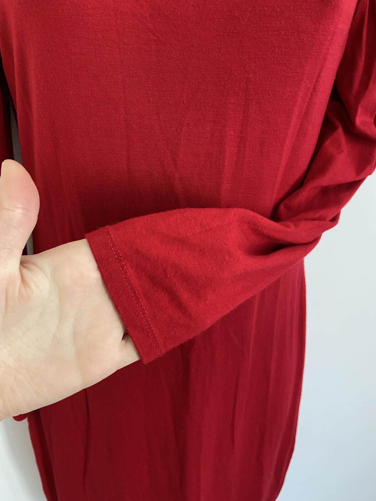 Warehouse Women’s Red Puffy Shoulder Long Sleeve Mini T-Shirt Dress Size 10