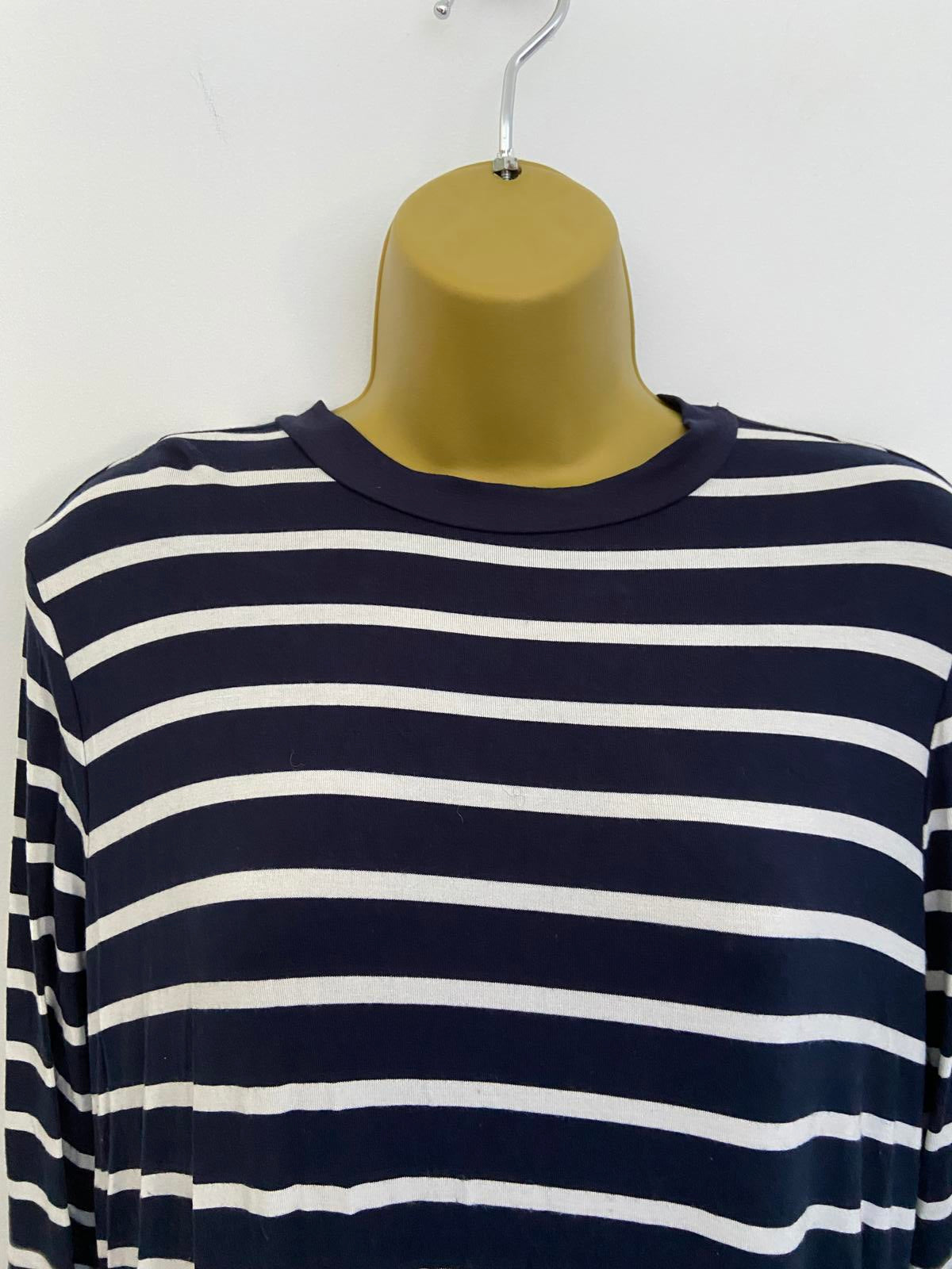 M&S Collection Nautical Stripe T-Shirt Dress - Blue & White, Size 14