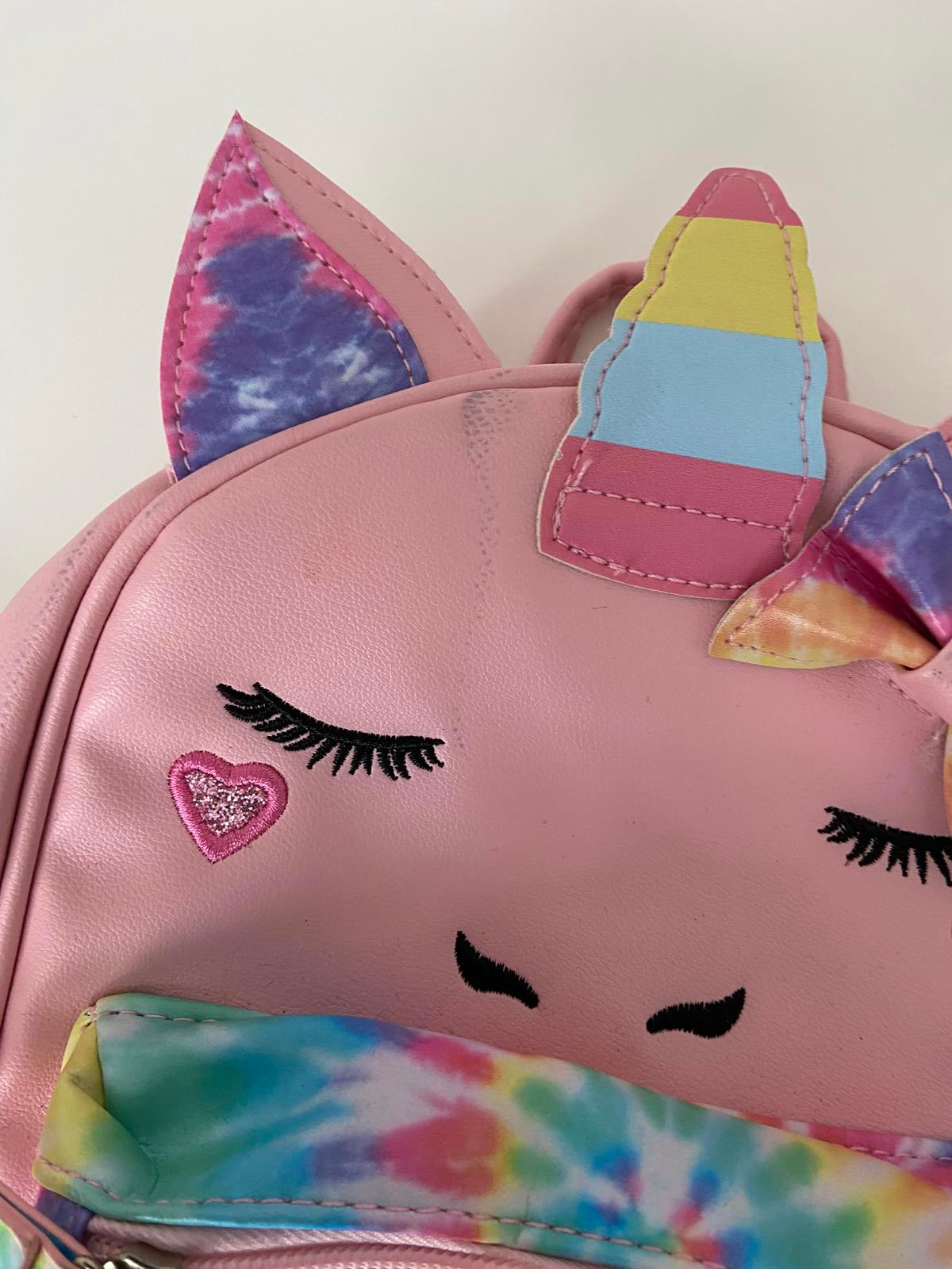 Child's Unicorn Handbag Backpack - Pink Tie-Dye, 26x30cm