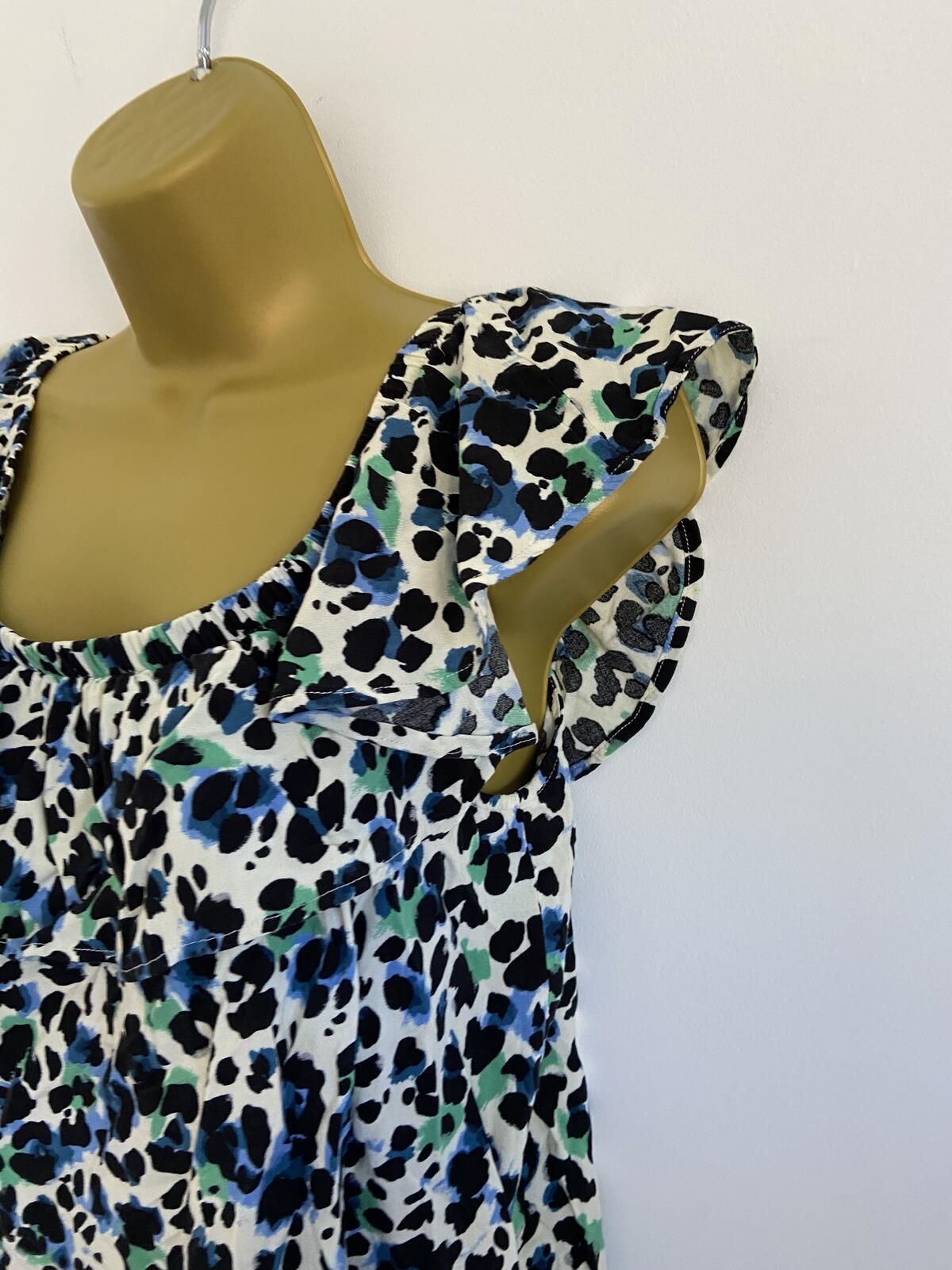 Papaya Women’s Cream Leopard Print Off-The-Shoulder Viscose Blouse Size 14