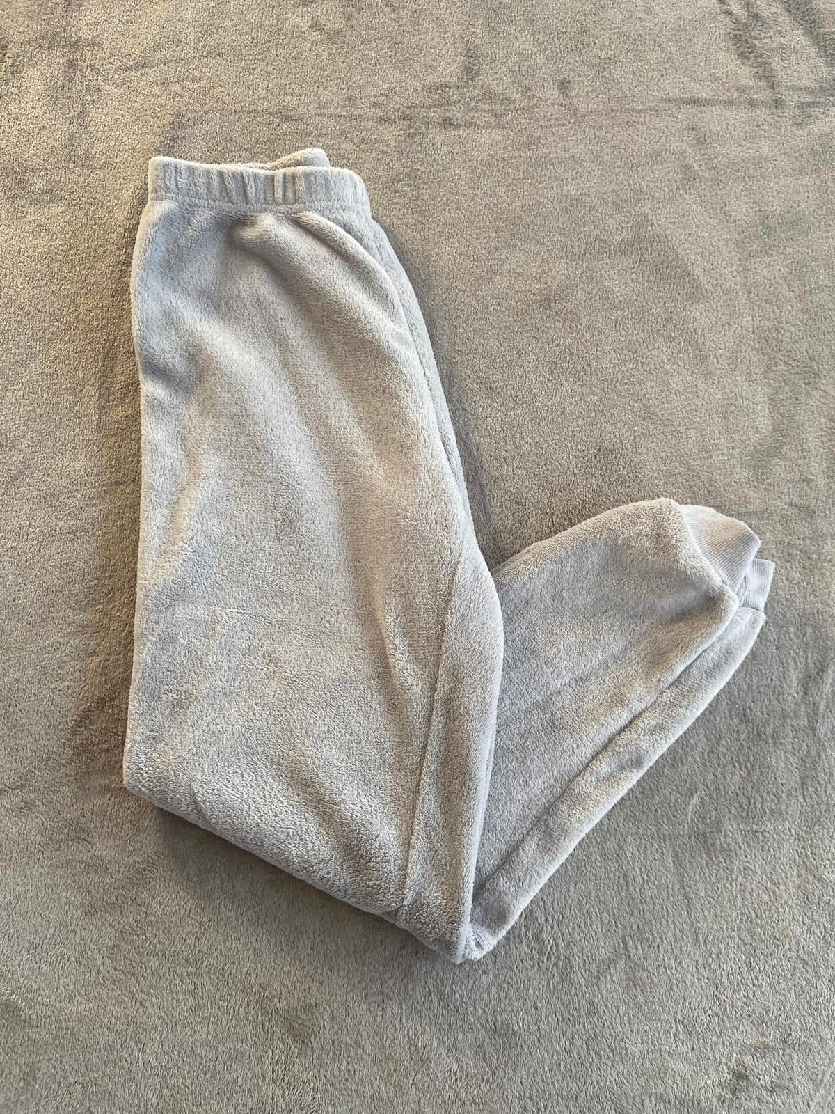 Primark Ladies XS Grey Fleecy Lounge Pants Soft Tapered Joggers 100% Polyester