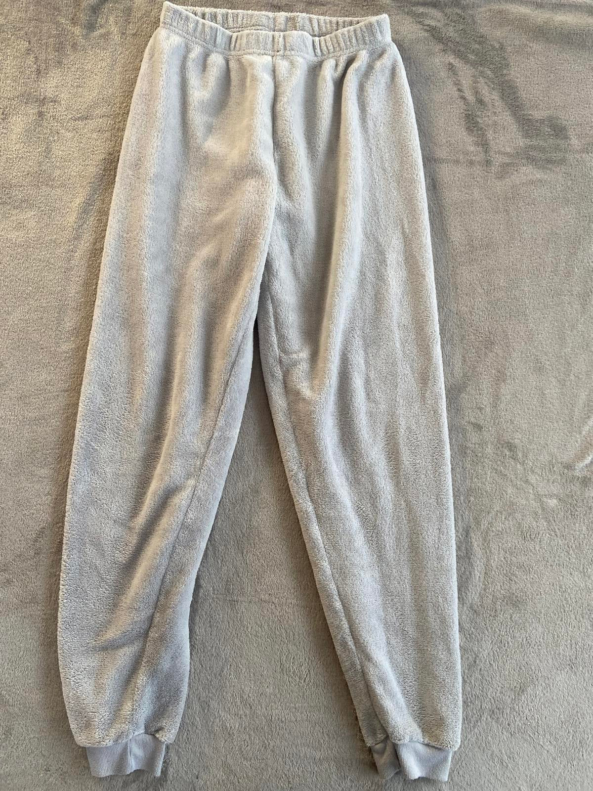 Primark Ladies XS Grey Fleecy Lounge Pants Soft Tapered Joggers 100% Polyester
