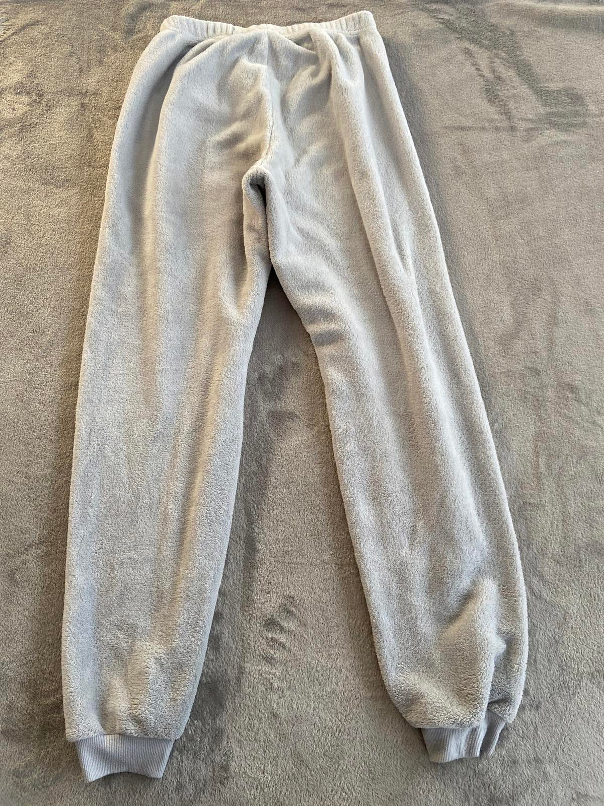 Primark Ladies XS Grey Fleecy Lounge Pants Soft Tapered Joggers 100% Polyester
