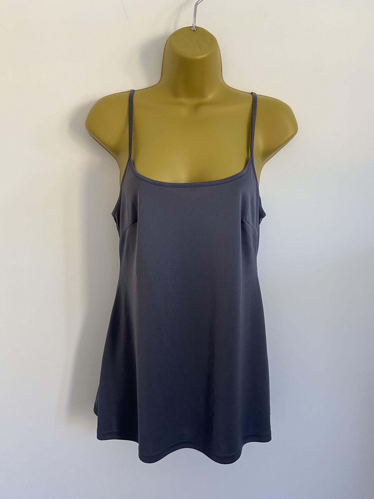 M&S Women’s Dark Blue Grey Soft Touch Strappy Cami Vest Top Size 12