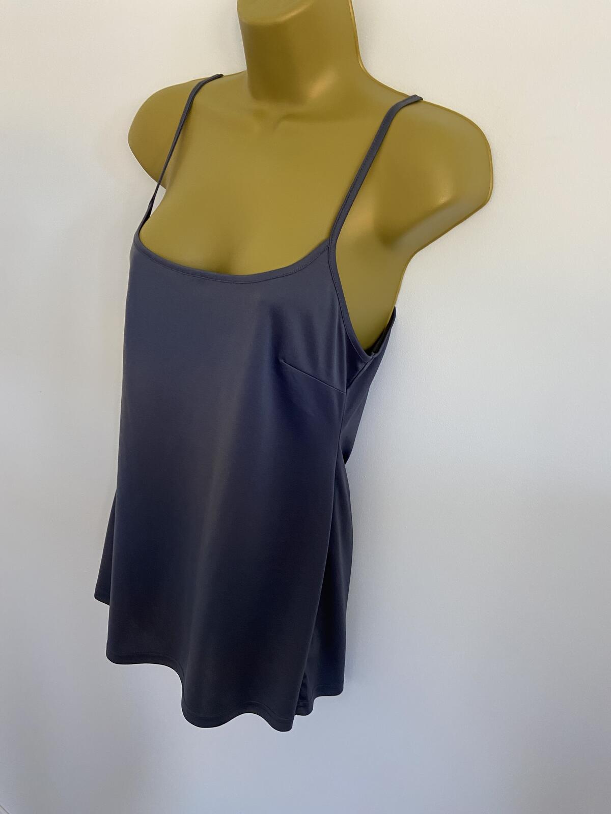 M&S Women’s Dark Blue Grey Soft Touch Strappy Cami Vest Top Size 12