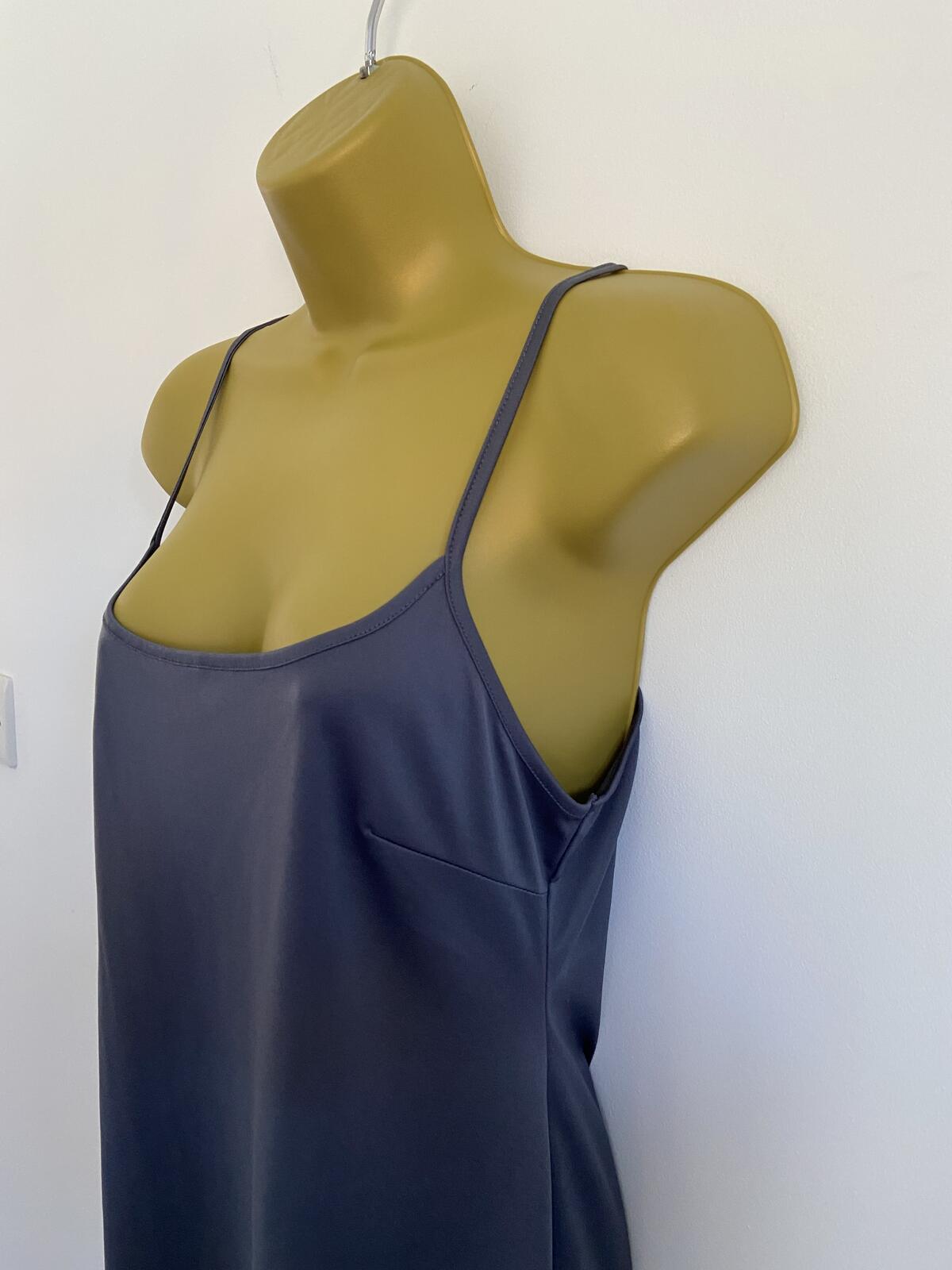 M&S Women’s Dark Blue Grey Soft Touch Strappy Cami Vest Top Size 12