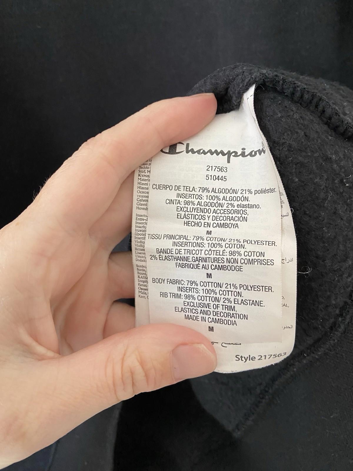 Champion Black Sweatshirt Round Neck Size Medium