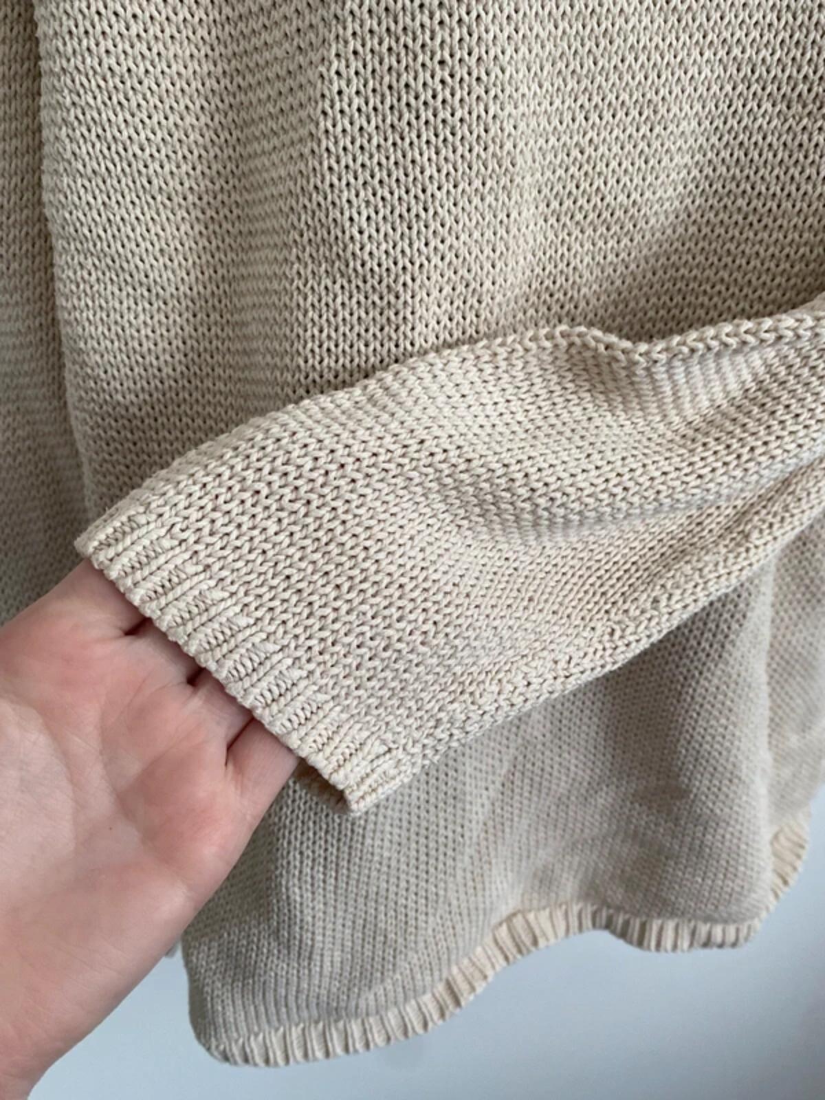 East Coast Ladies Lightweight Cotton Knit Sweater - Beige, Size 26