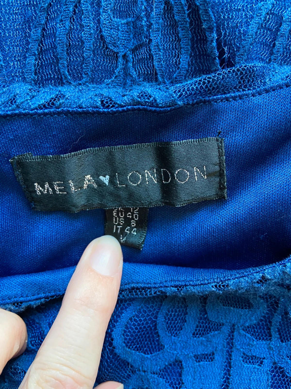 Mela London Blue Lace & Embroidered Dress – Size 12
