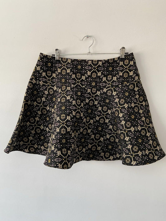 Atmosphere Skirt Size 10 Vintage full circle design Black and Yellow