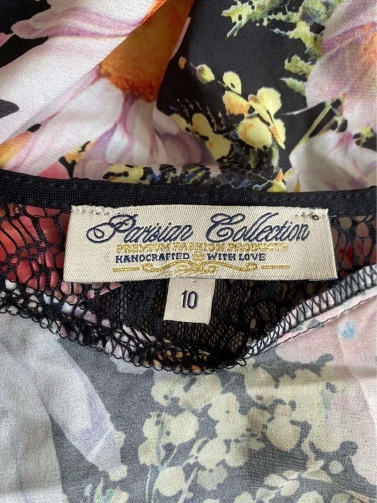 Parisian Collection Floral Tassel Kimono Beach Cover Up - Size 10