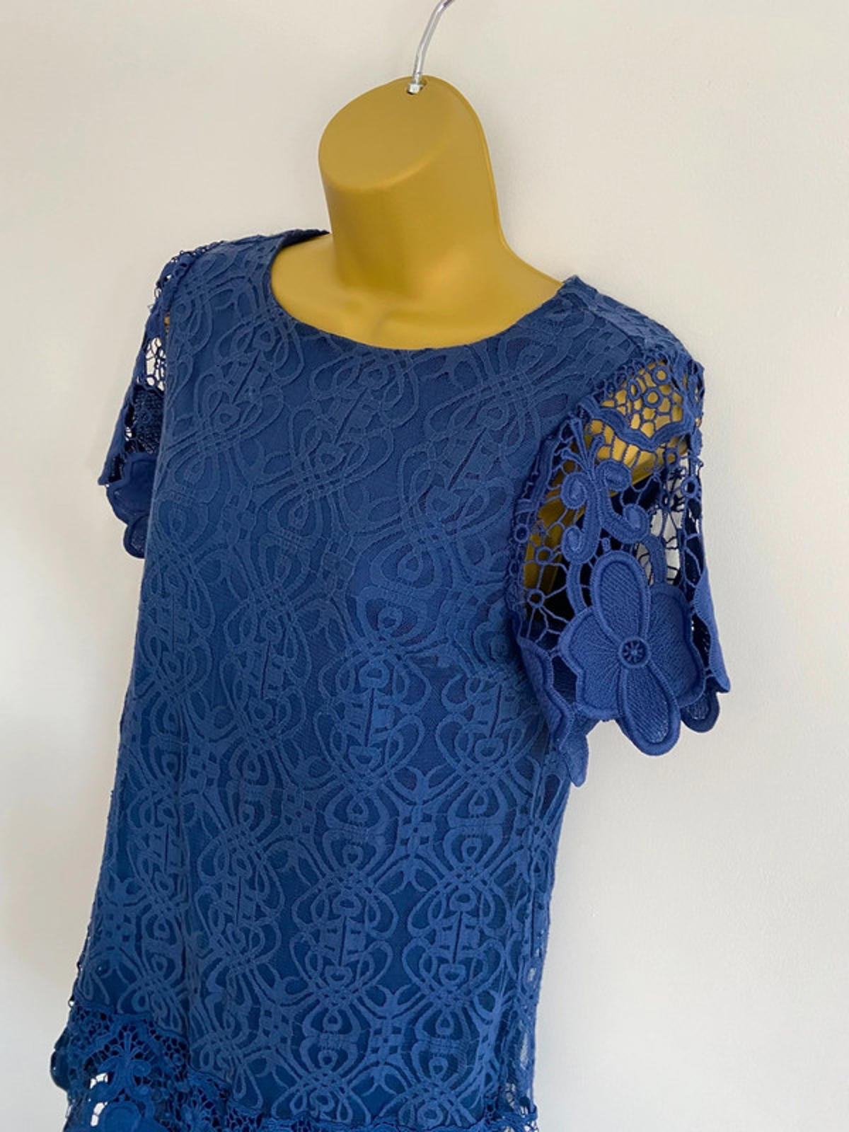 Mela London Blue Lace & Embroidered Dress – Size 12
