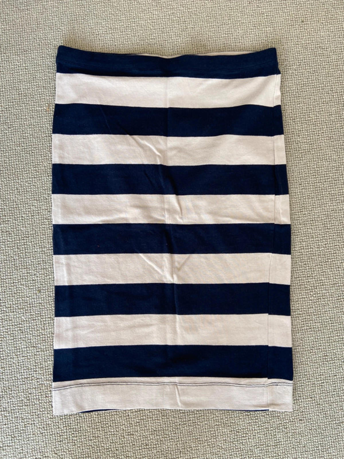H&M Basics Size Small Striped Skirt – Navy & Beige, Elasticated Waist